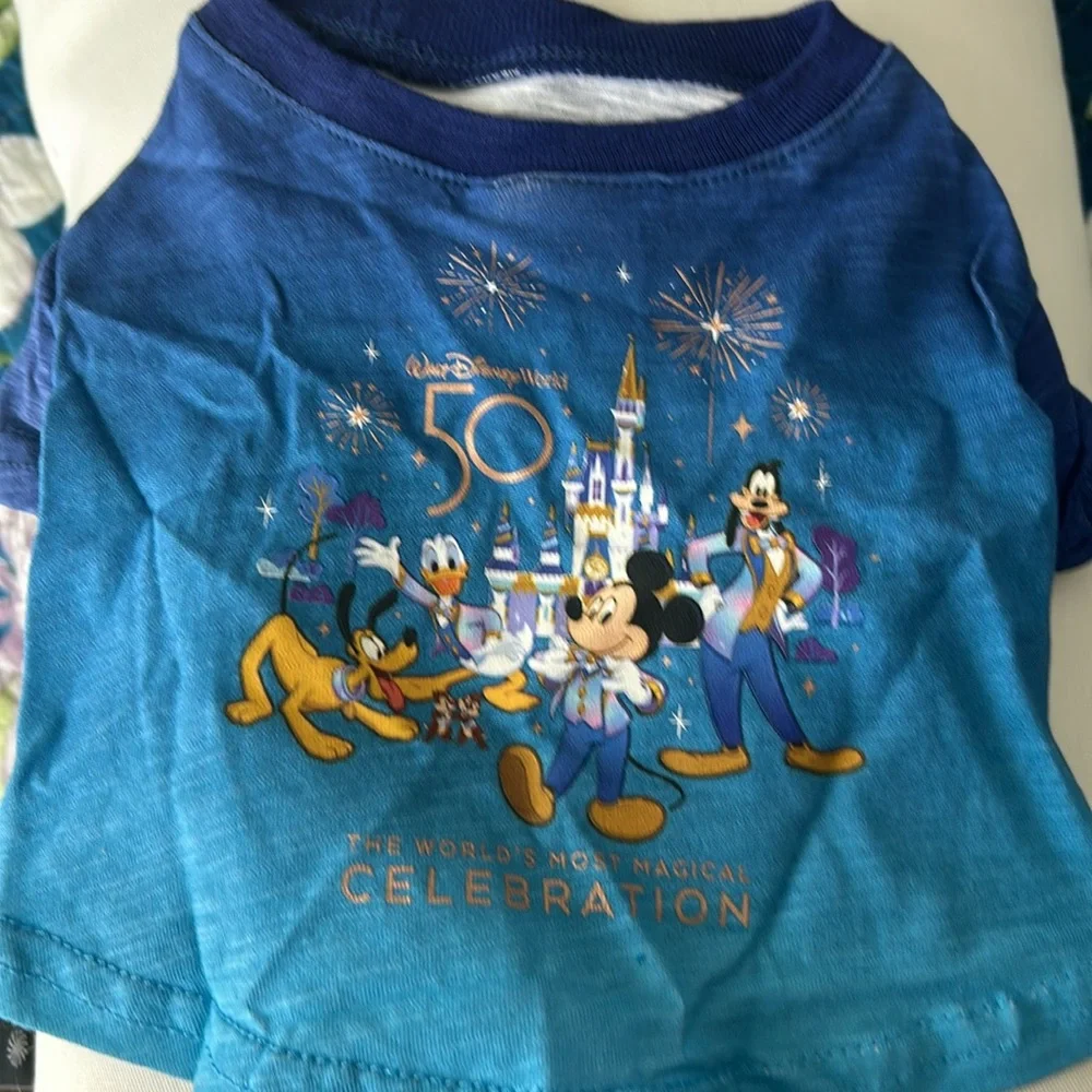 Disney 50th Anniversary Shirt For Dog. Size Small 6-10lbs NWT.